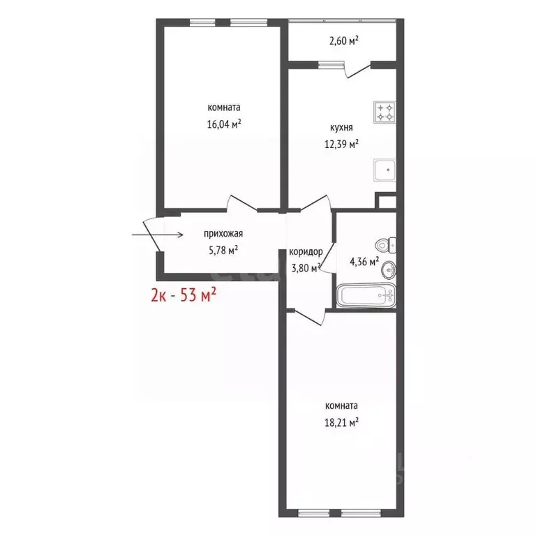 2-к кв. Свердловская область, Екатеринбург муниципальное образование, ... - Фото 2