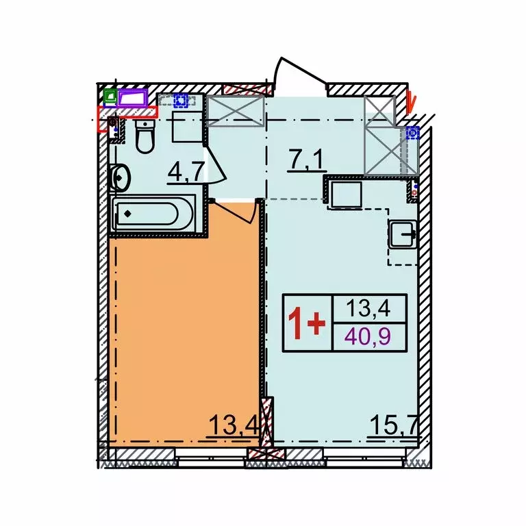 1-комнатная квартира: Нижний Новгород, Артельная улица, 15к3 (40.9 м) - Фото 1