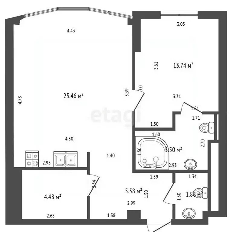 2-к кв. Московская область, Мытищи городской округ, д. Грибки ул. ... - Фото 2