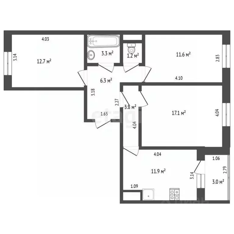 3-к кв. Ростовская область, Ростов-на-Дону просп. Маршала Жукова, 36/5 ... - Фото 2