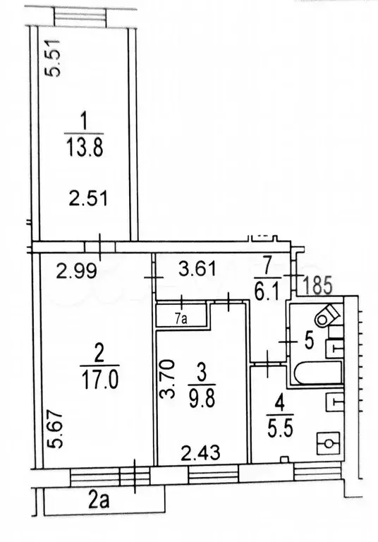 3-к. квартира, 57 м, 8/9 эт. - Фото 0