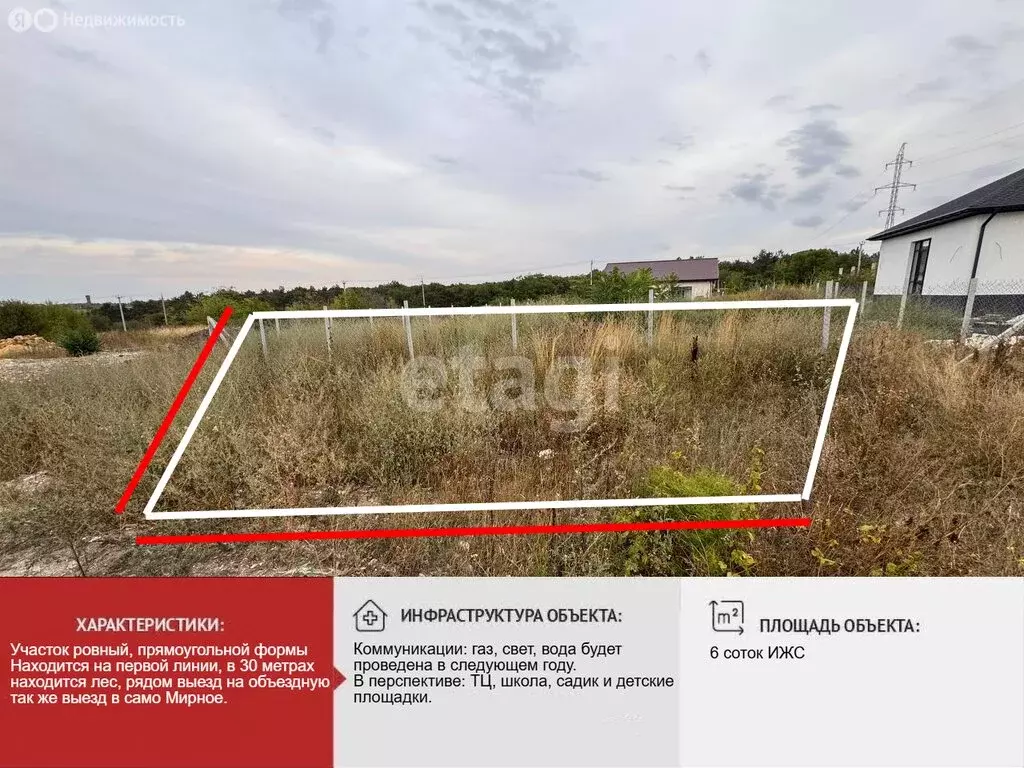 Участок в Мирное, улица Крымского Беркута (6.01 м) - Фото 0