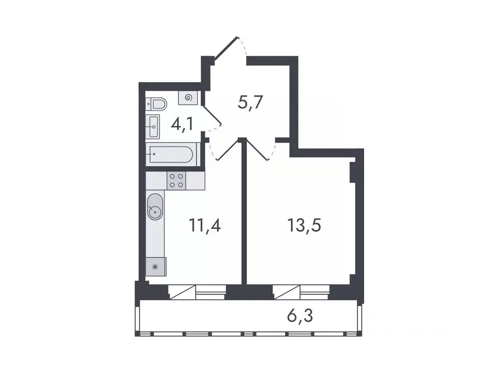 1-к кв. Кировская область, Киров ул. Чистопрудненская, 13 (41.0 м) - Фото 0