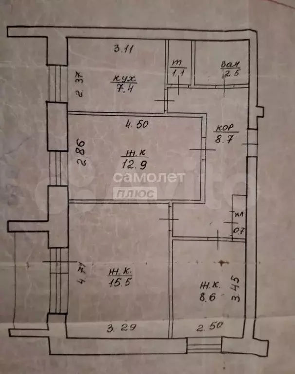 3-к. квартира, 57,4 м, 5/5 эт. - Фото 0