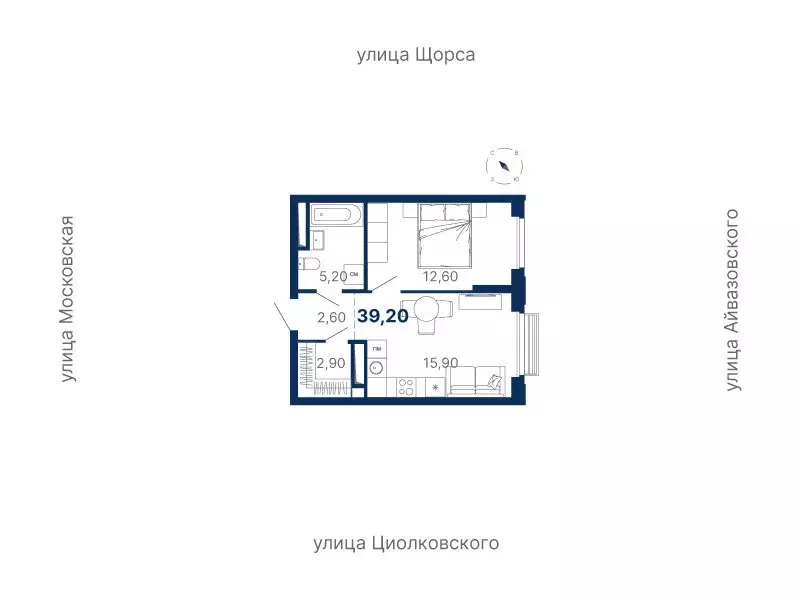 1-комнатная квартира: Екатеринбург, Московская улица, 249/2 (39.2 м) - Фото 0