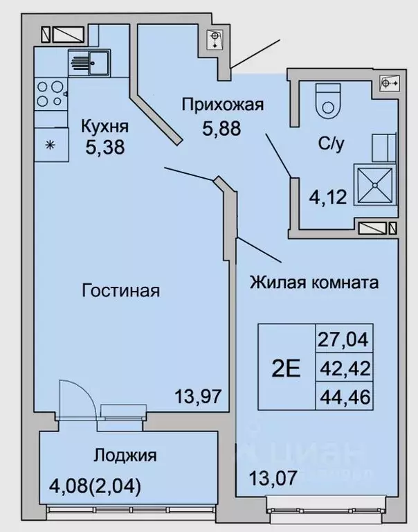 2-к кв. Ростовская область, Батайск ул. Булгакова, 11 (44.46 м) - Фото 0