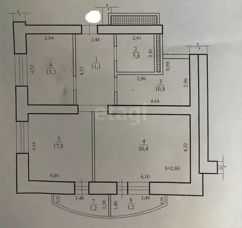2-к кв. Забайкальский край, Чита Угданская ул., 17 (85.2 м) - Фото 2
