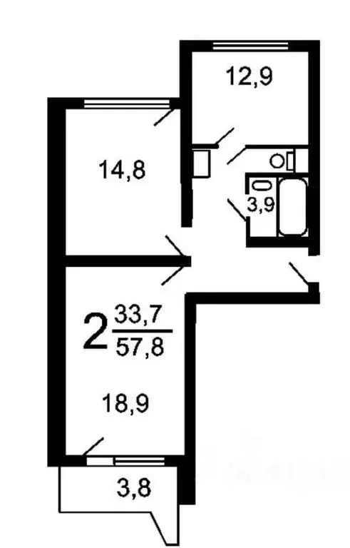 2-к кв. Москва ул. Чичерина, 8К1 (58.0 м) - Фото 2