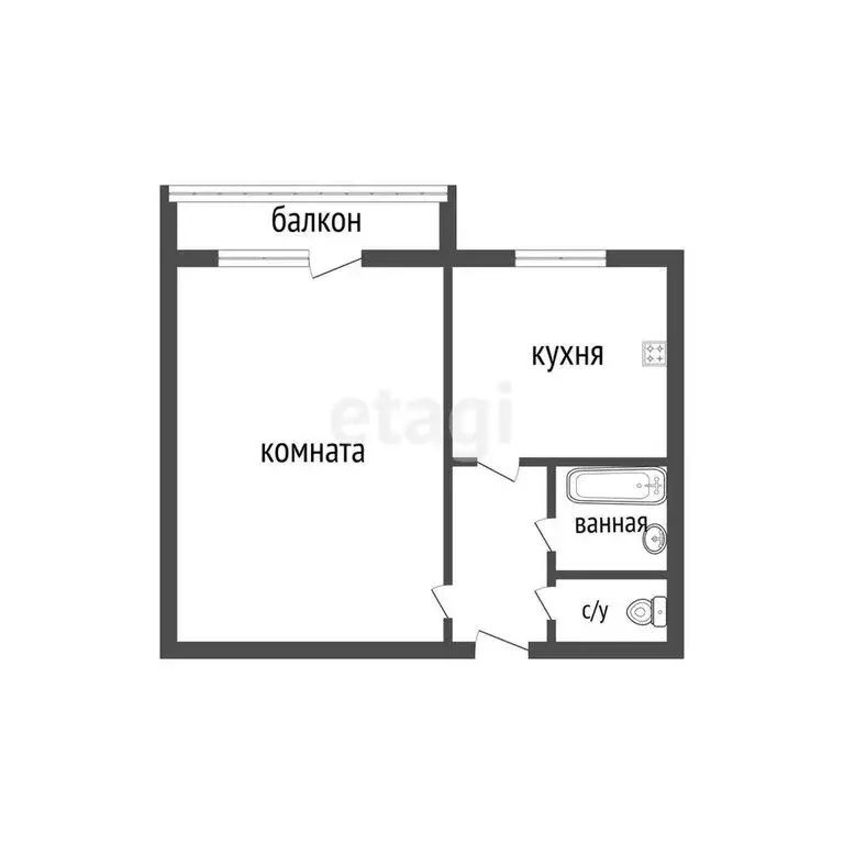 1-комнатная квартира: Курган, жилой район Заозёрный, 5-й микрорайон, 9 ... - Фото 1