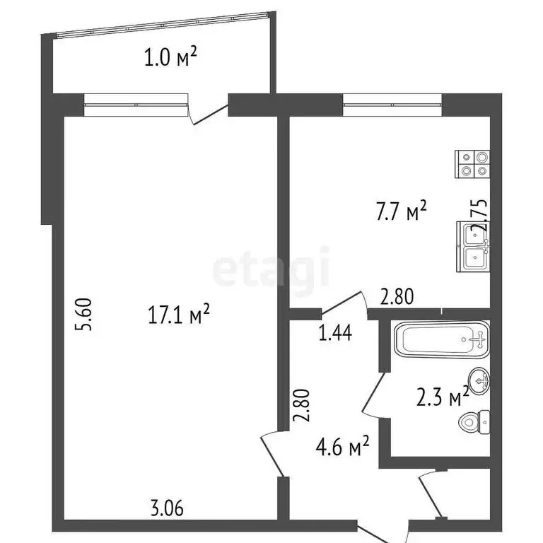 1-комнатная квартира: Тольятти, улица Автостроителей, 52 (33 м) - Фото 0