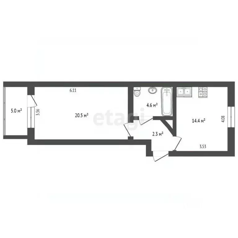 1-к кв. Ростовская область, Ростов-на-Дону Днепровский пер., 120б ... - Фото 2