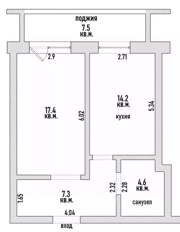 2-к кв. Томская область, Томск Ленская ул., 31 (43.5 м) - Фото 2