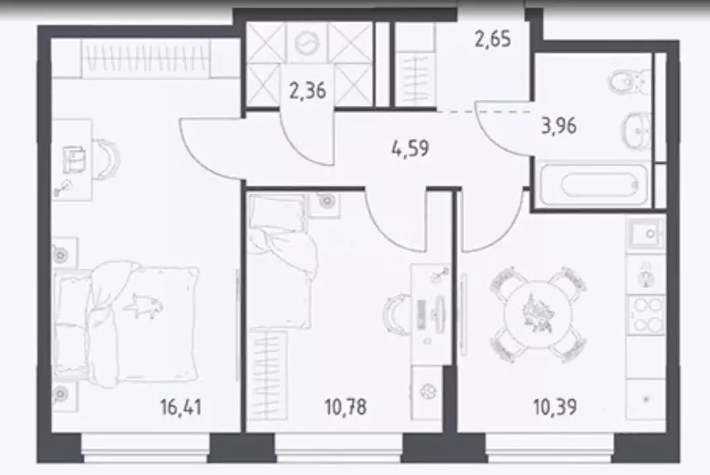 2-к кв. Липецкая область, Липецк ул. Катукова, 32А (50.0 м) - Фото 2