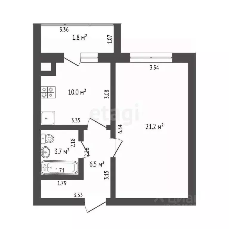 1-к кв. Марий Эл, Йошкар-Ола ул. Машиностроителей, 101 (41.4 м) - Фото 1