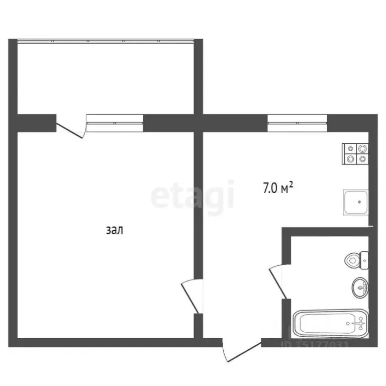 1-к кв. Ямало-Ненецкий АО, Муравленко ул. Муравленко, 35 (39.0 м) - Фото 2