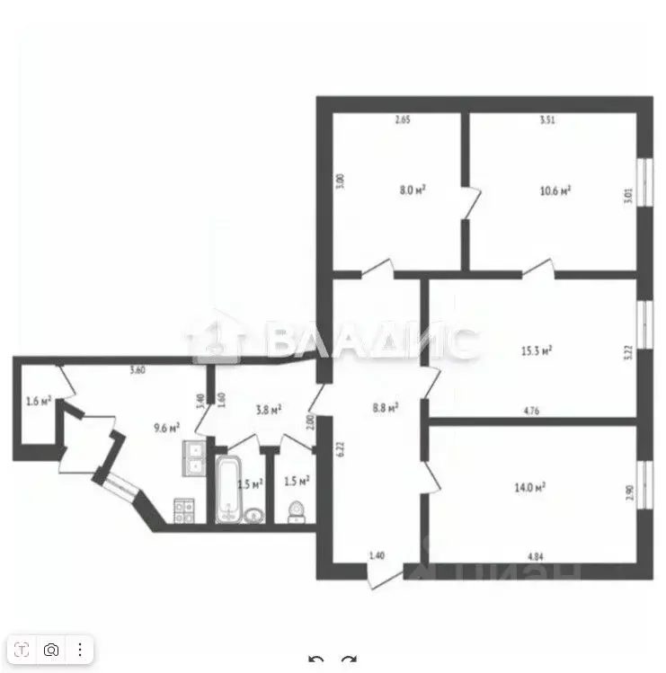 3-к кв. Ростовская область, Ростов-на-Дону ул. Седова, 3 (78.0 м) - Фото 2