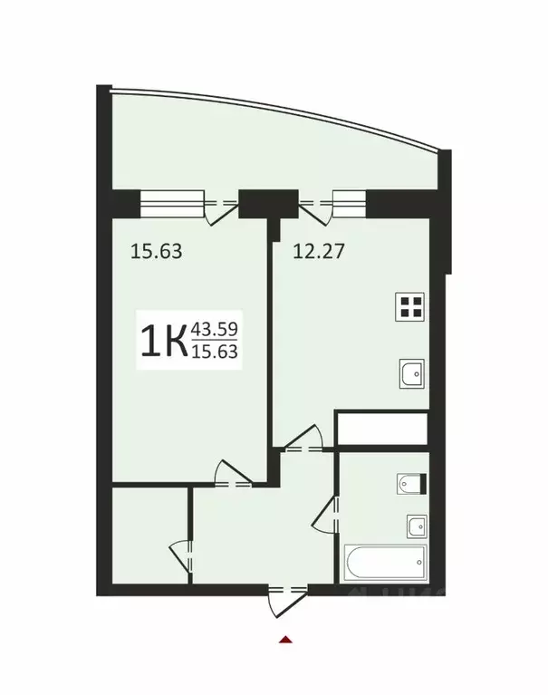 1-к кв. Владимирская область, Владимир ул. Фейгина, 17 (41.0 м) - Фото 1
