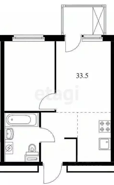 2-к кв. Татарстан, Казань ул. Асада Аббасова (33.5 м) - Фото 1