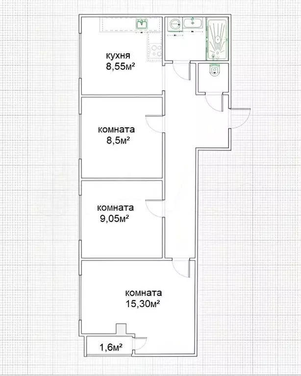 3-к кв. Ленинградская область, Мурино Всеволожский район, ул. Шоссе в ... - Фото 2