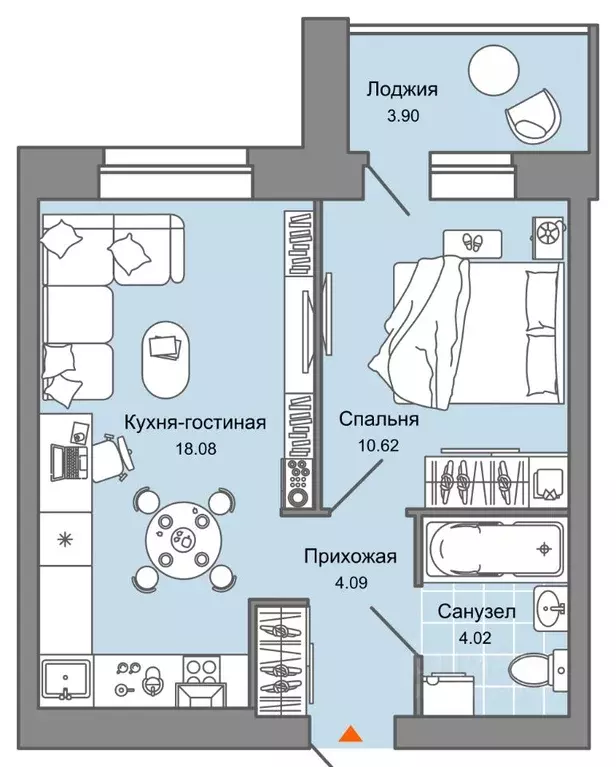 2-к кв. Кировская область, Киров Знак жилой комплекс (39.0 м) - Фото 0