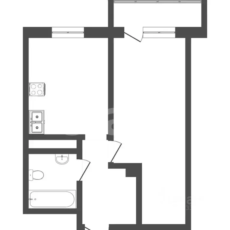 1-к кв. Тюменская область, Тюмень ул. Тимофея Чаркова, 28 (34.8 м) - Фото 2
