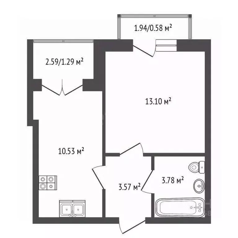 1-к кв. Калининградская область, Зеленоградск ул. Имени Гвардии ... - Фото 2