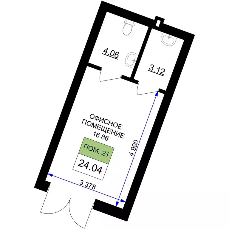Помещение свободного назначения (24.04 м) - Фото 2