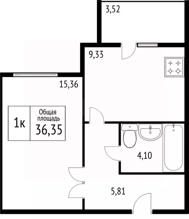 1-к кв. Костромская область, Кострома ул. Ленина, 160Вк1 (35.3 м) - Фото 2