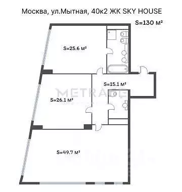 3-к кв. Москва Мытная ул., 40к2 (130.0 м) - Фото 1