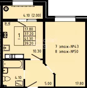 Продаётся 1-к квартира, 39.2 м - Фото 1