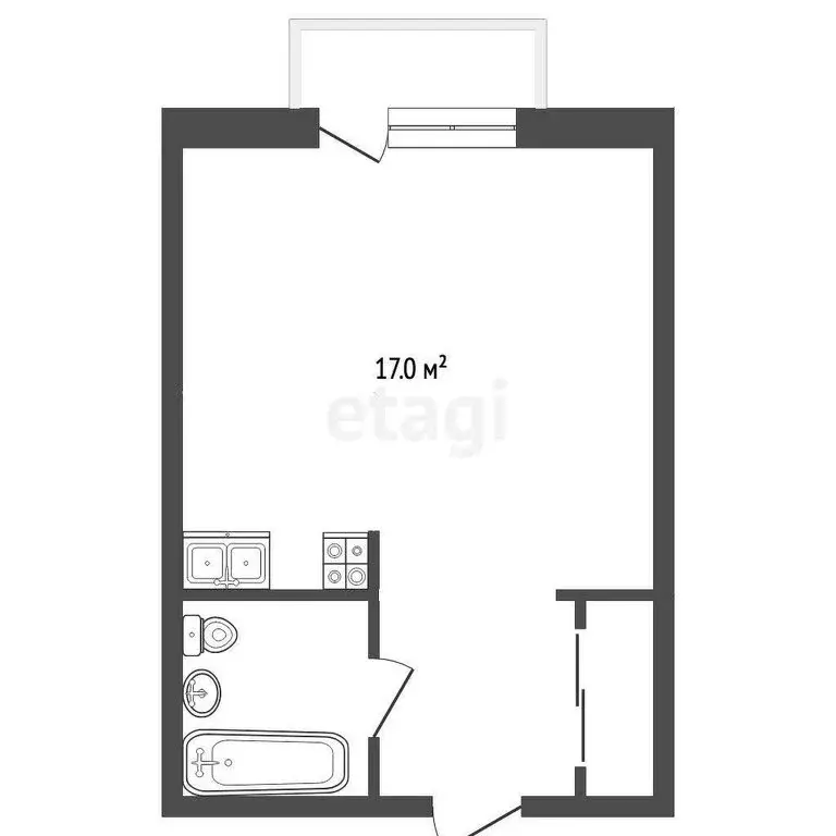 Квартира-студия: Тобольск, 15-й микрорайон, 22 (20.1 м) - Фото 1
