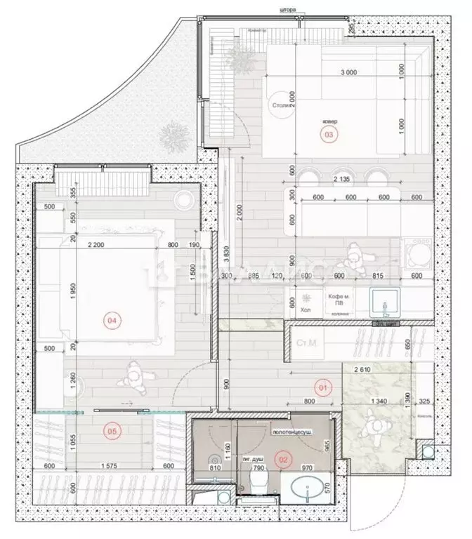 2-комнатная квартира: Москва, Чкаловский бульвар, 6к1 (53.9 м) - Фото 1