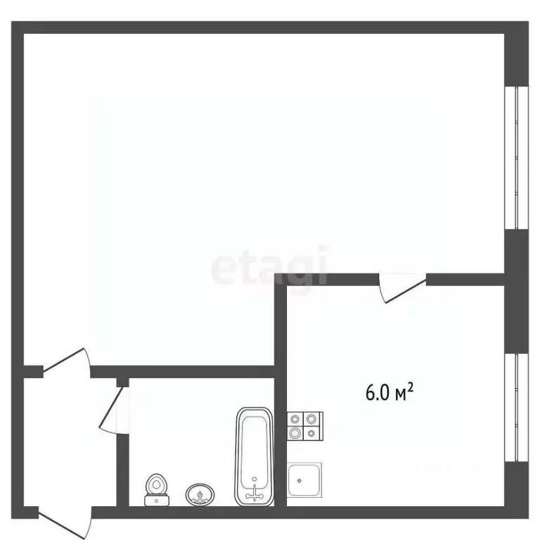 1-к кв. Московская область, Люберцы Красногорская ул., 19к2 (30.0 м) - Фото 1