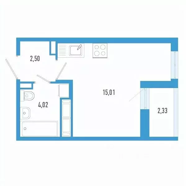 Студия Санкт-Петербург пос. Шушары,  (22.7 м) - Фото 0