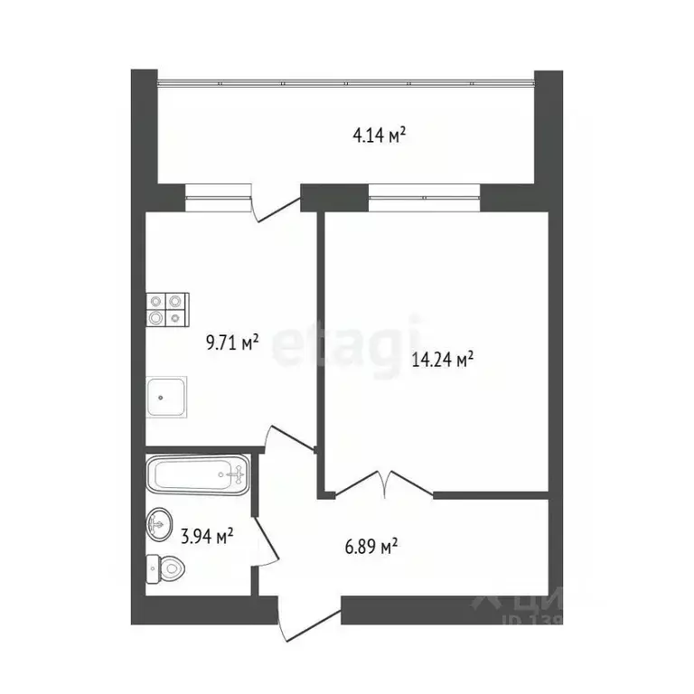 1-к кв. Тюменская область, Тюмень ул. Самарцева, 177 (34.8 м) - Фото 2