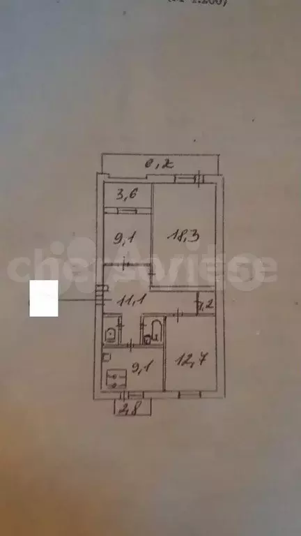 3-к. квартира, 65,5 м, 5/5 эт. - Фото 0