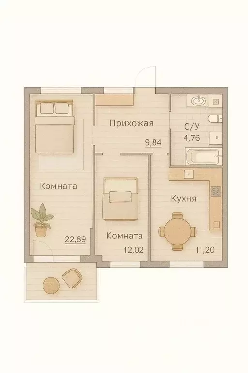 2-к кв. Томская область, Северск ул. Ленина, 116 (64.0 м) - Фото 1