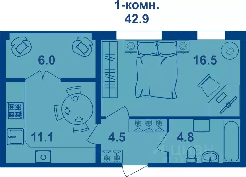 1-к кв. Костромская область, Кострома Магистральная ул., 71 (40.1 м) - Фото 0
