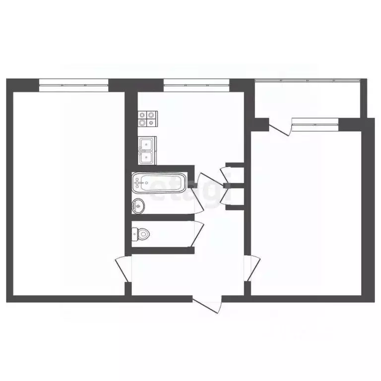 2-к кв. Мордовия, Лямбирский район, с. Аксеново Молодежная ул., 26 ... - Фото 1