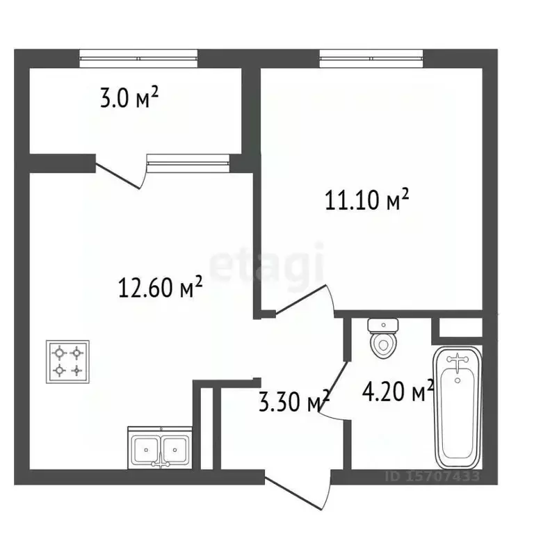 1-к кв. Санкт-Петербург бул. Измайловский, 11 (31.3 м) - Фото 2
