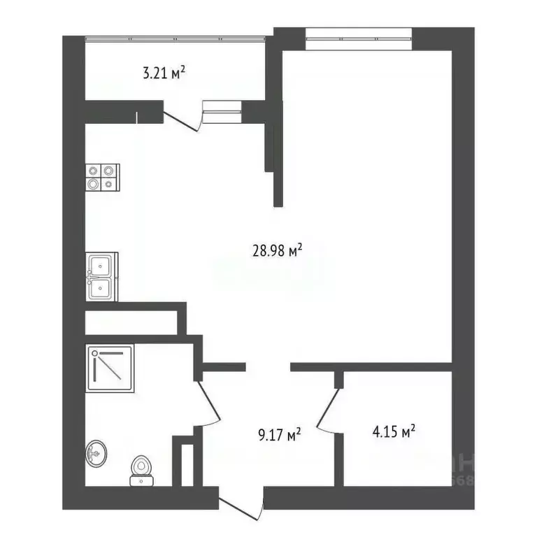 1-к кв. Калининградская область, Калининград ул. Генерала Буткова, ... - Фото 2