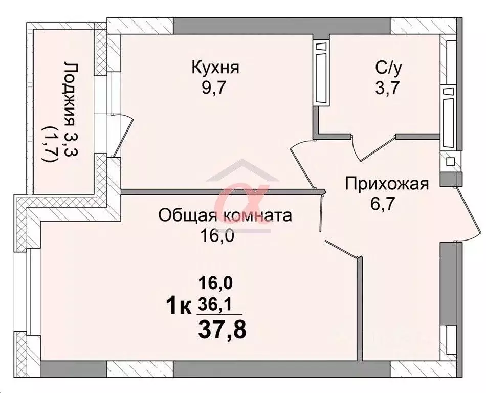 1-к кв. Кемеровская область, Кемерово Комсомольский просп., 29 (36.1 ... - Фото 2