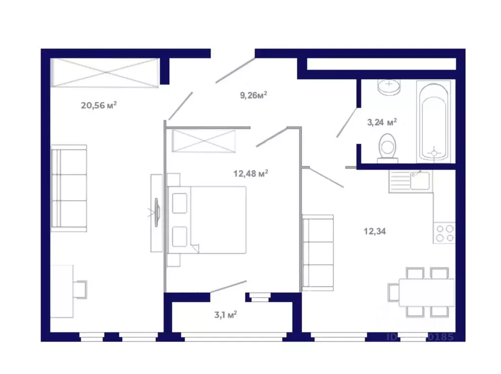 2-к кв. Иркутская область, Иркутский муниципальный округ, Маркова рп, ... - Фото 1