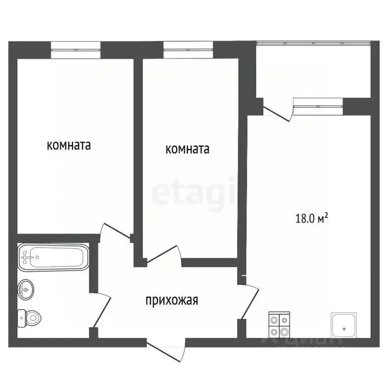 2-к кв. Свердловская область, Екатеринбург ул. Яскина, 12 (63.1 м) - Фото 1