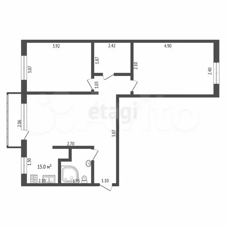 3-к. квартира, 65,7 м, 4/5 эт. - Фото 0