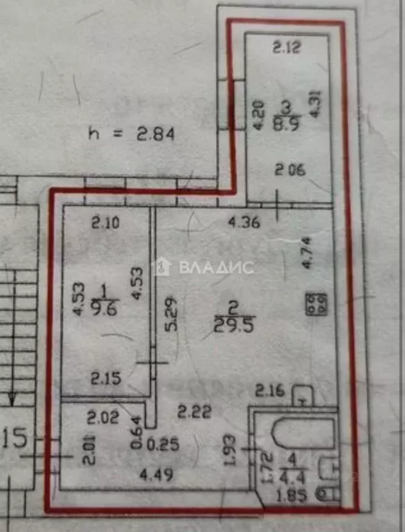 2-к кв. Санкт-Петербург Витебская ул., 21 (52.4 м) - Фото 2