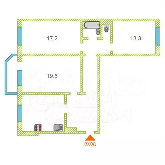 3-к. квартира, 87 м, 5/9 эт. - Фото 0