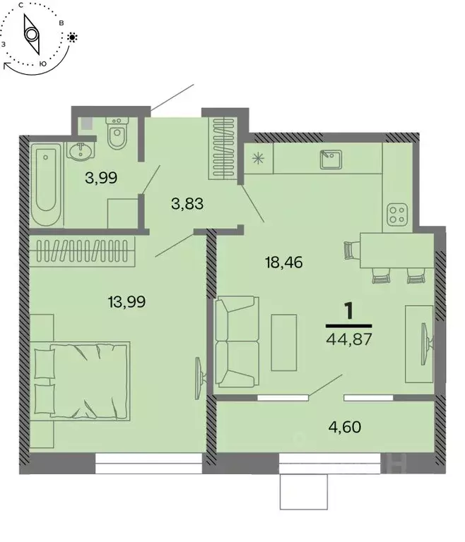 1-к кв. Рязанская область, Рязань Метропарк тер., Метропарк жилой ... - Фото 1