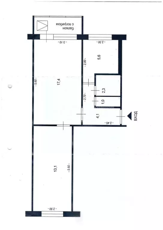 2-к кв. Кемеровская область, Кемерово Октябрьский просп., 43 (46.0 м) - Фото 2