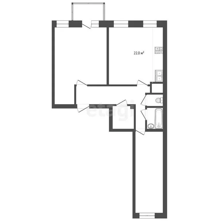 2-комнатная квартира: Тюмень, улица Пермякова, 79 (86.8 м) - Фото 1